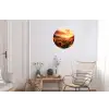 Zonnebloemen - Zonsondergang - Landschap Wandcirkel aluminium klein -woonkamer