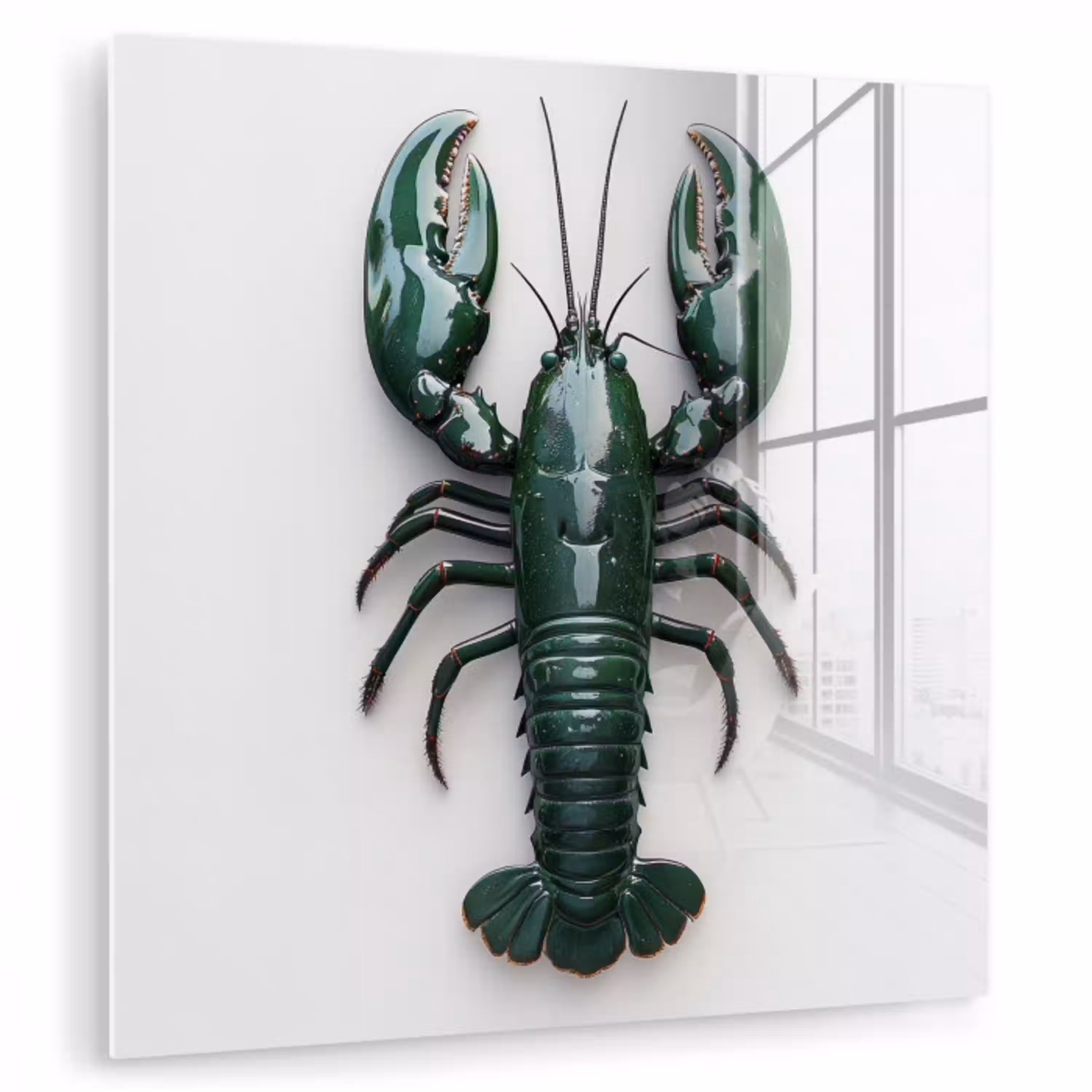 Kreeft - Glossier - Groen - Wit plexiglas 5mm klein -zzzproduct_nieuw