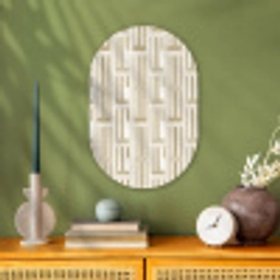 Modern - Geometrisch - Beige Wandcirkel Ovaal Forex klein 630 -sfeer2
