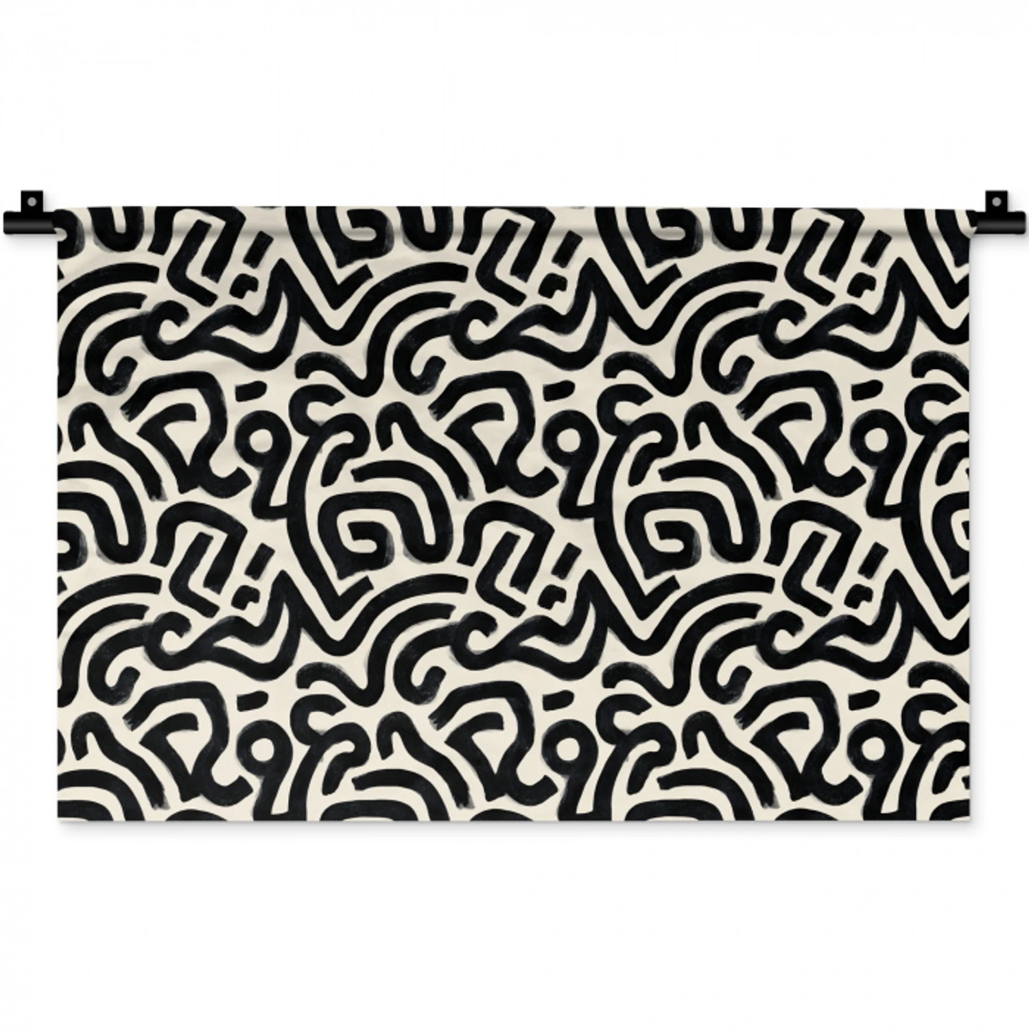 Modern - Abstract - Zwart Wandkleed katoen klein 269 -zz3d