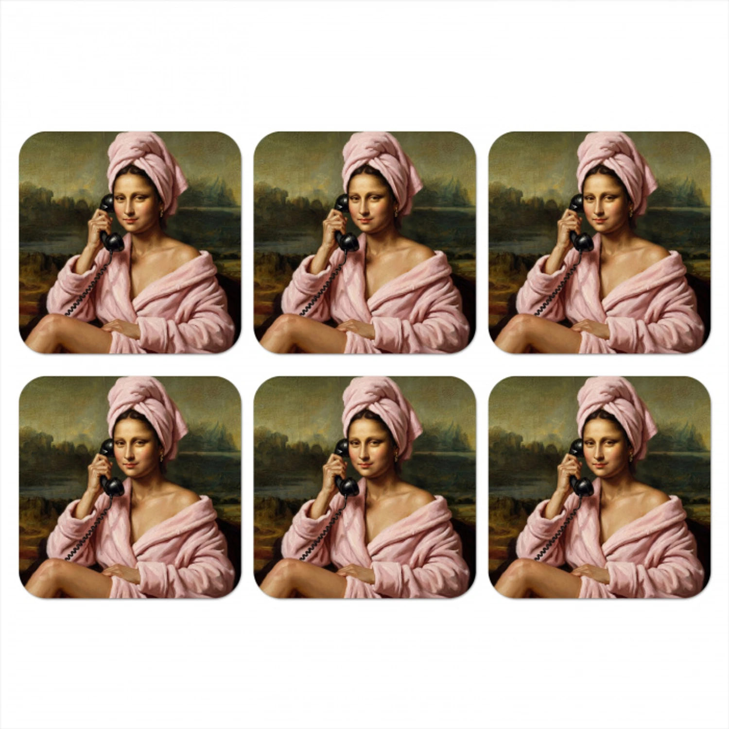 Mona - Klassiek - Roze onderzetter kurk middel -3d