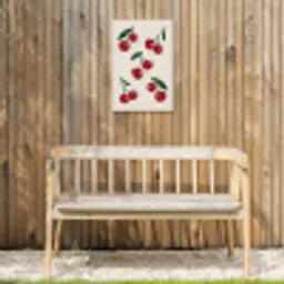 Kersen - Blaadjes - Rood Tuinposter op houten frame 2 cm dik klein -sfeer4