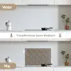 Donker - Bloemen - Sierlijk keuken achterwand spatscherm klein 900 -voor_na_NL