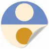Cirkels - Symmetrisch - Wit - Blauw- Geel Wandcirkel behangsticker klein -3d