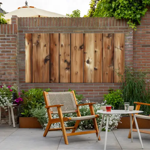 Hout - Planken - Bruin Tuinposter op houten frame 2 cm dik xxl -sfeer3
