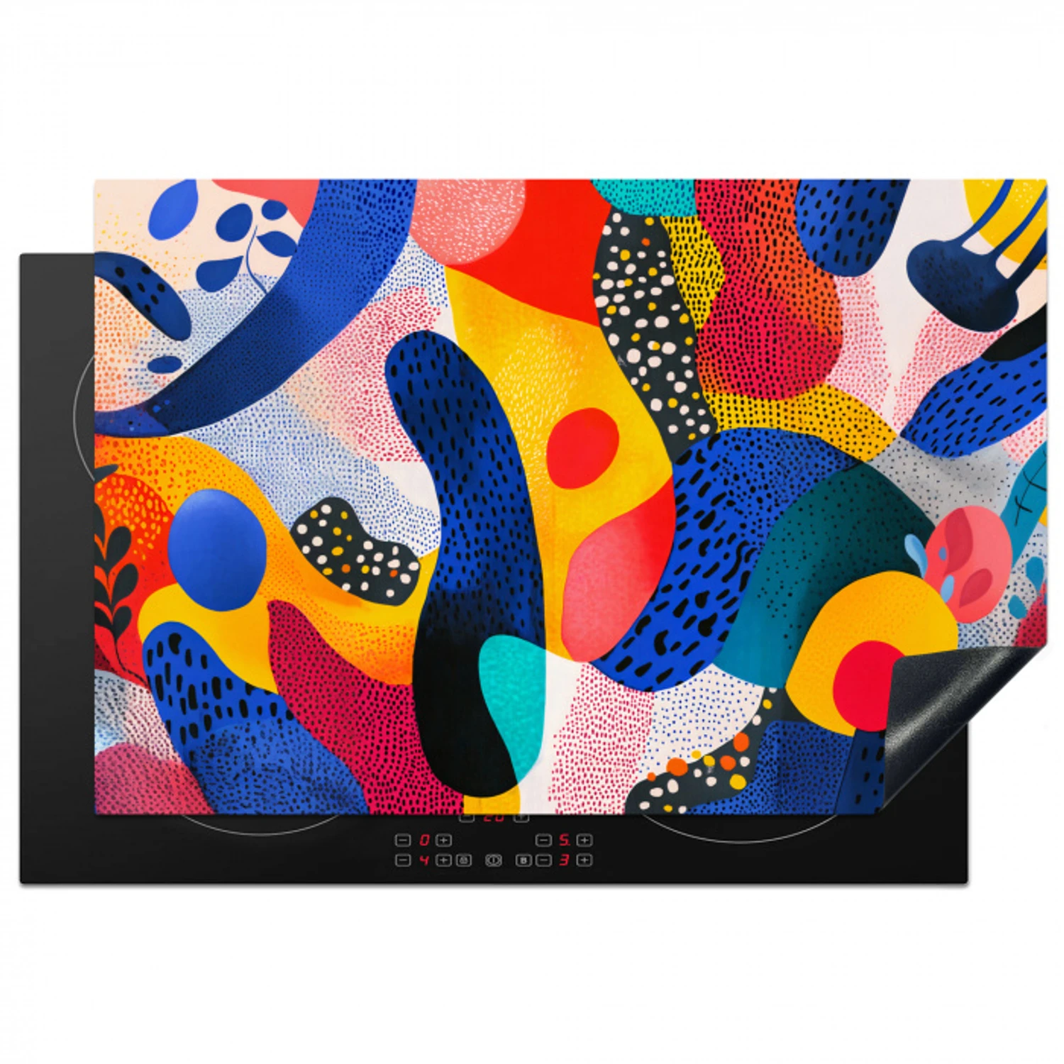 Vormen - Abstract - Stippels - Blauw Inductie beschermer vinyl 3mm klein -3d