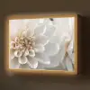 Bloemen - Wit - Natuur Light Box met batterij (Wandlamp) middel -z3d_website