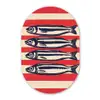 Sardines - Rood en beige strepen Wandcirkel Ovaal Forex klein -3d