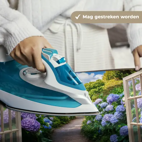 Doorkijk - Hortensia - Pad - Natuur Wandkleed katoen klein -sfeer9