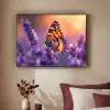 Bloemen - Vlinder - Lavendel - Bloem - Natuur Textielframe - compleet frame klein -sfeer1