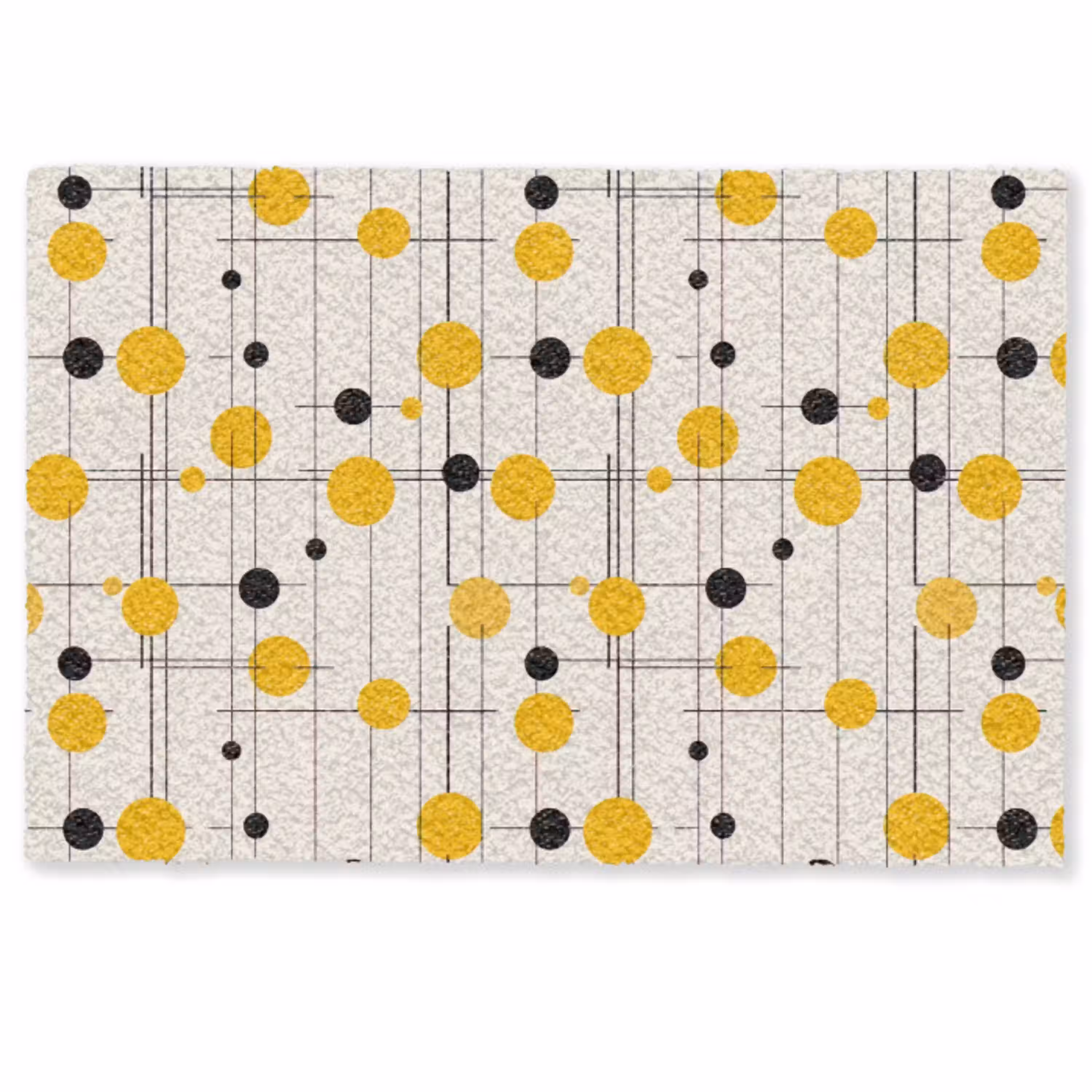 Geometrisch - Retro - Lijnen - Okergeel - Zwart Deurmat klein 898 -zkaufland3d