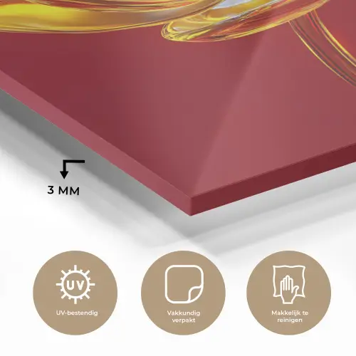 Bloem - Goud - Glazen plexiglas 5mm klein -sfeer2