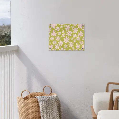 Bloemen - Roze - Getekend - Patroon tuinposter los doek klein -sfeer8