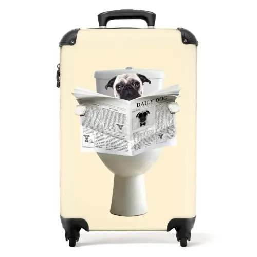 Hondje Leest de Krant NBS - Handbagage koffer - Unisex middel -productfoto_recht