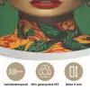 Vrouw - Groen - Modern - Bril - Abstract Akoestische PET Vilt - Rond klein -closeup_NL