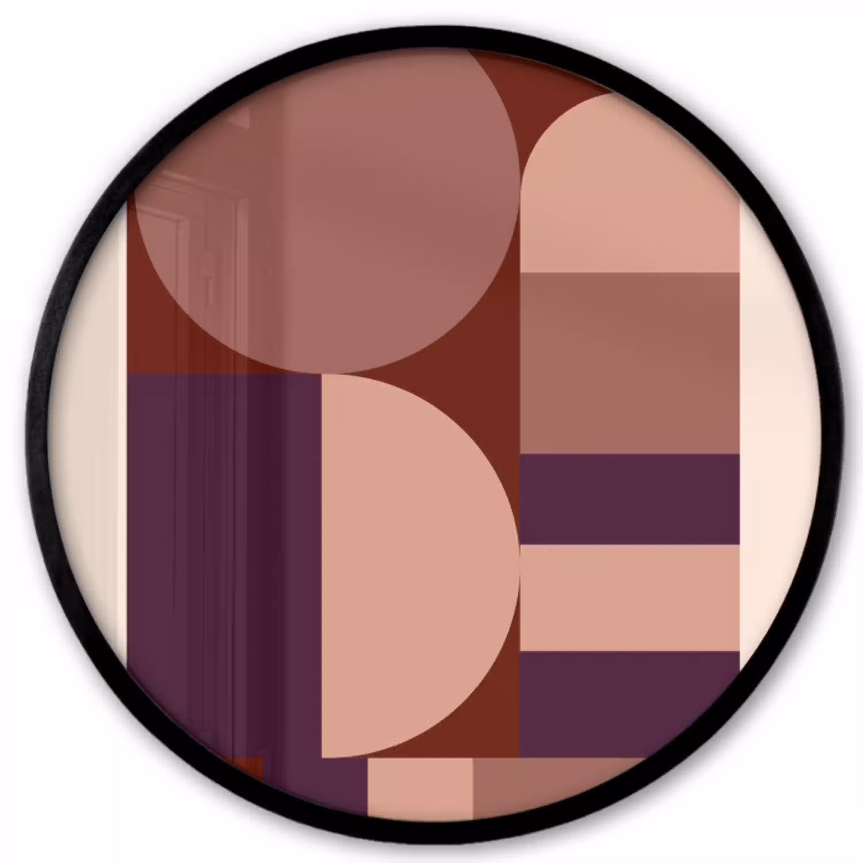 Geometrisch - Cirkels - Rood Fotolijst rond zonder passe partout klein -3d