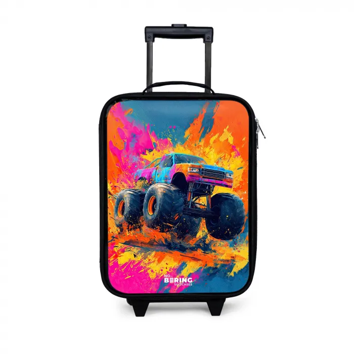 Monstertruck - Verfspatten - Kleurrijk - Explosie Kinderkoffer - Zwart klein -3d