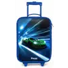Groene supercar flitst door neonlicht Kinderkoffer - Blauw klein -zz3dotto