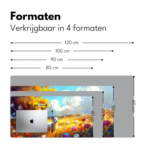 Schaap - Weide - Bloemen Muismat XXL klein -sfeer5