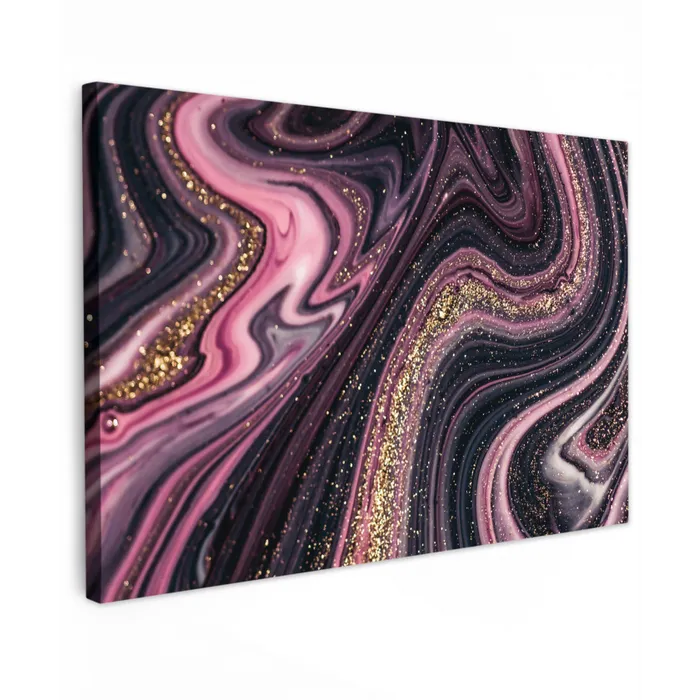 Marmerlook - Roze - Paars - Goud - Luxe - Marmer canvas 2cm klein -z3d