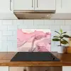 Goud - Marmer - Roze keuken achterwand spatscherm klein -sfeer2