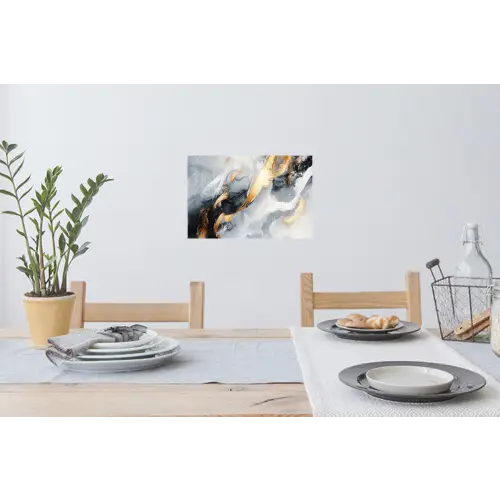 Kunst - Goud - Luxe - Abstract - Modern Muursticker klein -eettafel