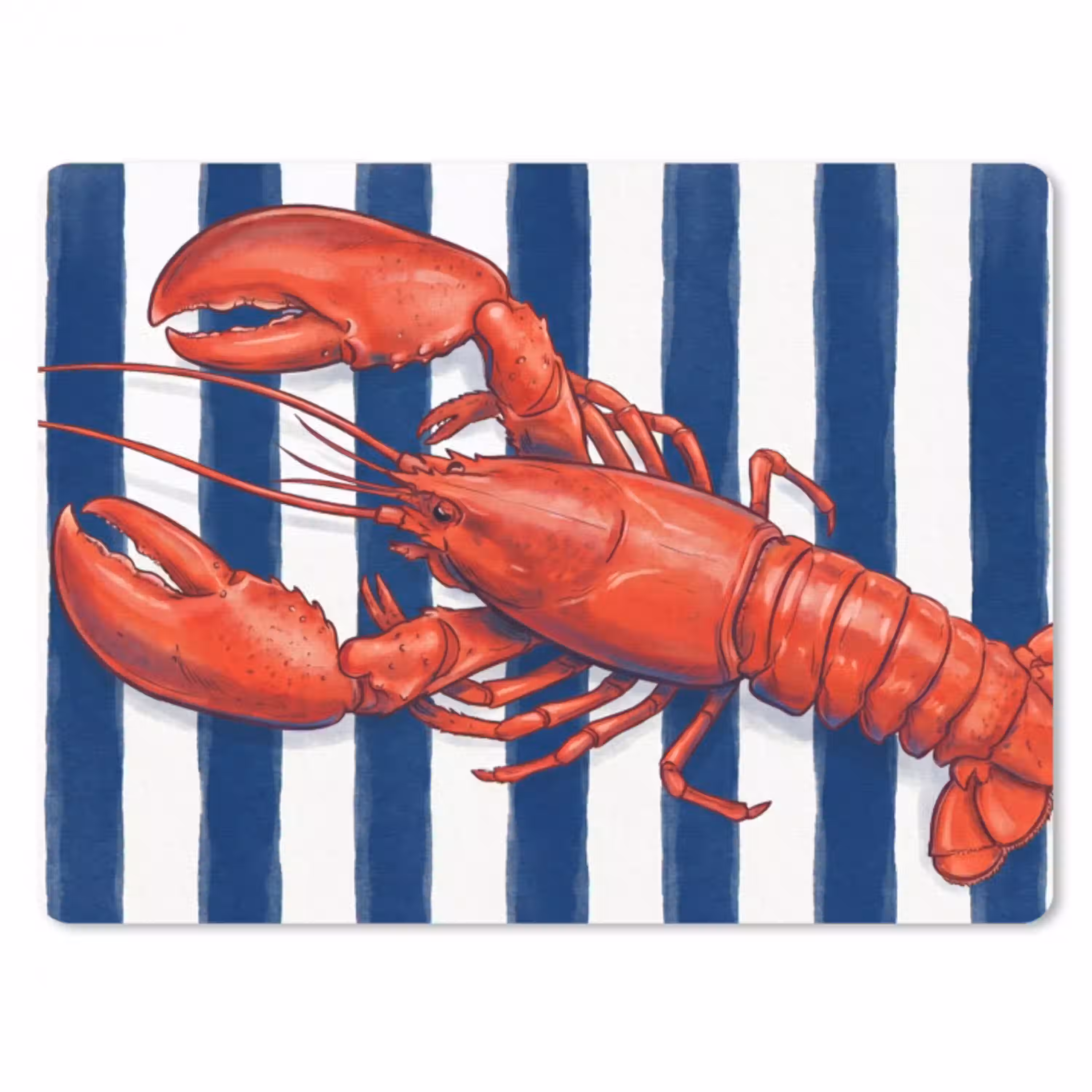 Schaaldier - Kreeft - Marine - Illustratie - Rood muismat rubber klein -3d