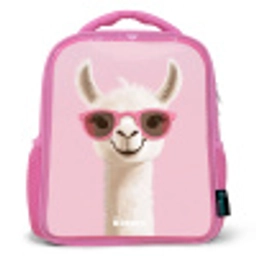 Lama - Wit - Zonnebril - Wimpers Kinderrugzak - Roze middel -3d