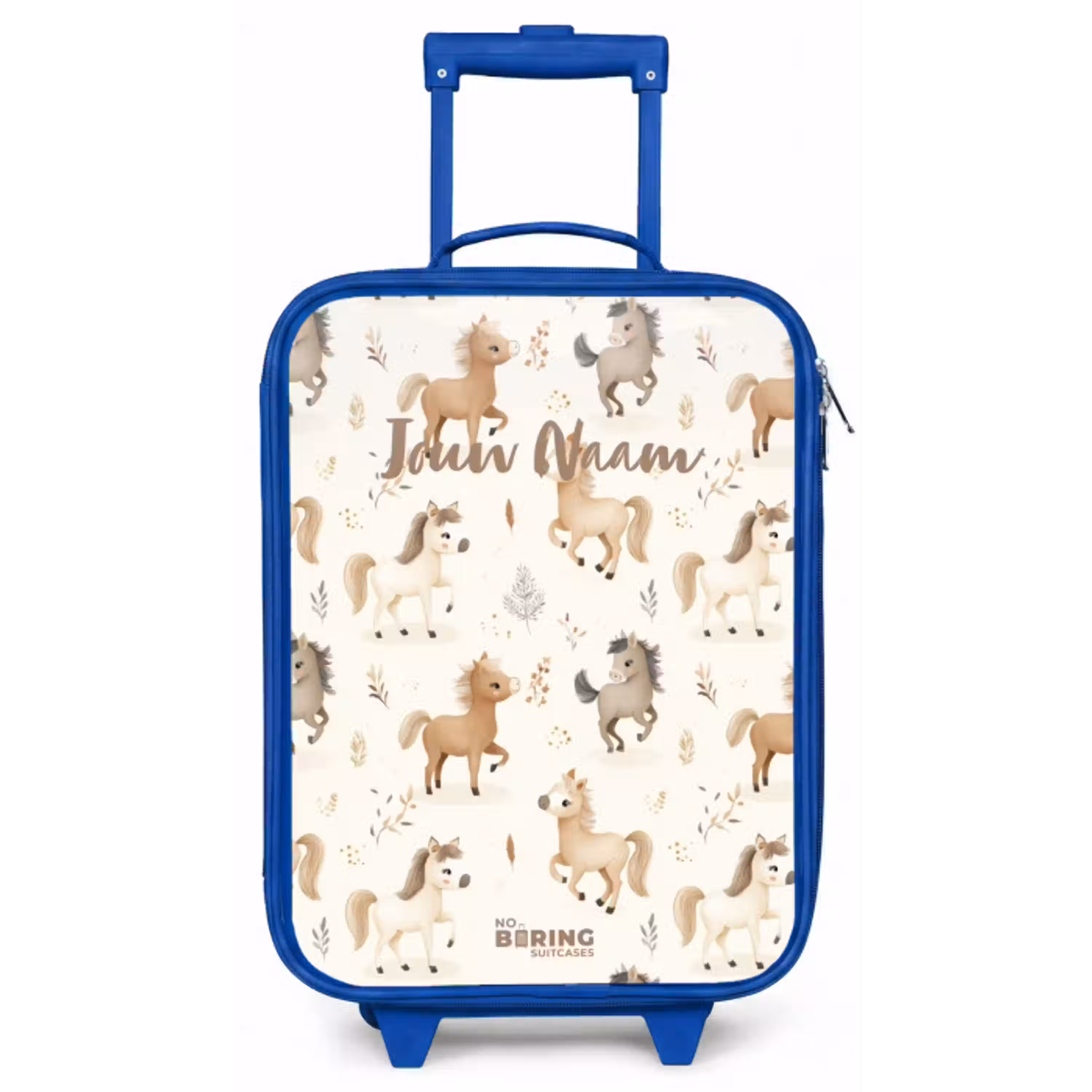 Patroon van veulens in beige en bruin kleuren Kinderkoffer - Blauw klein -zz3dotto