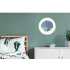 Ribbels - Blauw - Schelp Wandcirkel aluminium klein -slaapkamer