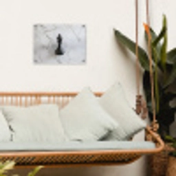 Schaakstuk - Loper - Zwart - Marmer tuinposter los doek klein -sfeer7