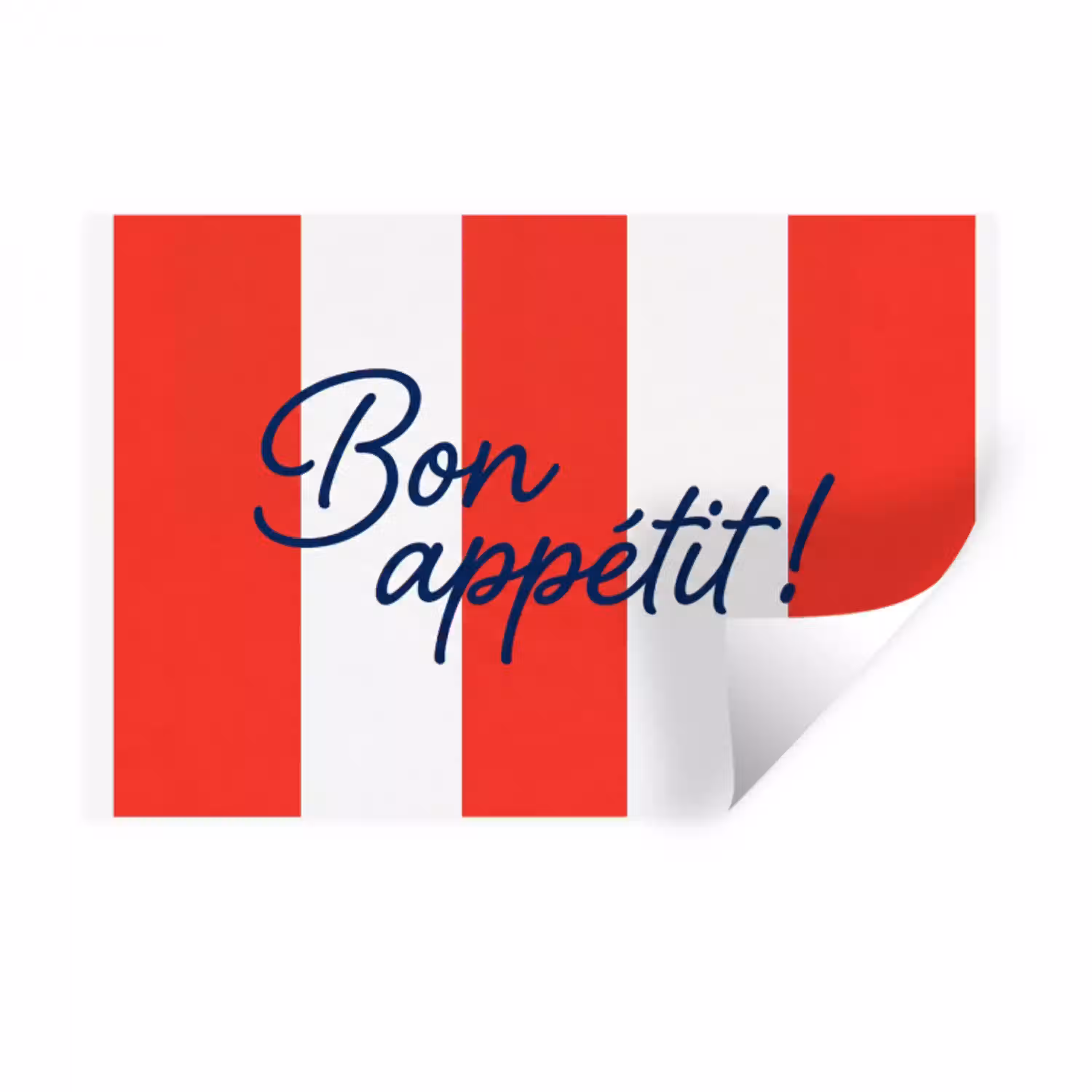 Eten - Spreuk - Keuken - Grafisch - Rood-Wit Muursticker klein -3d