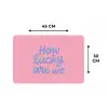 How lucky are we - Klavervier - Roze - Blauw Placemat vinyl groot -specs