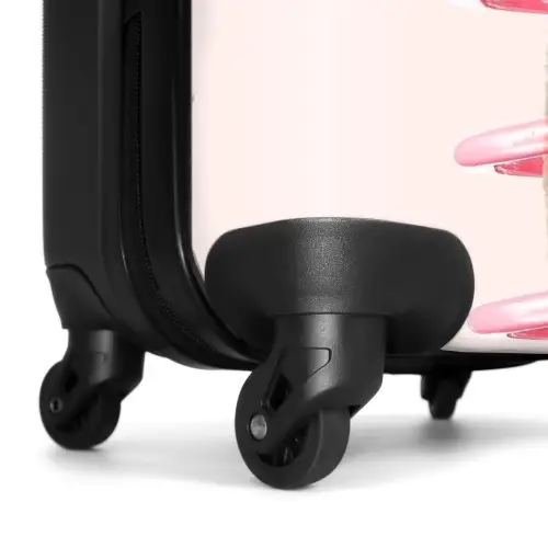Sierk Struisvogel Roze Koffer - NBS - Handbagage middel -wiel