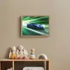 Race auto - Blauw - Groen Light Box met batterij (Wandlamp kind) middel -sfeer2_kind