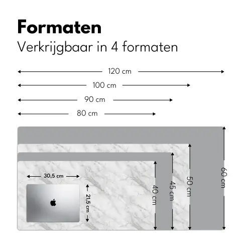 Klassiek - Marmer - Grijs Muismat XXL klein 681 -sfeer5