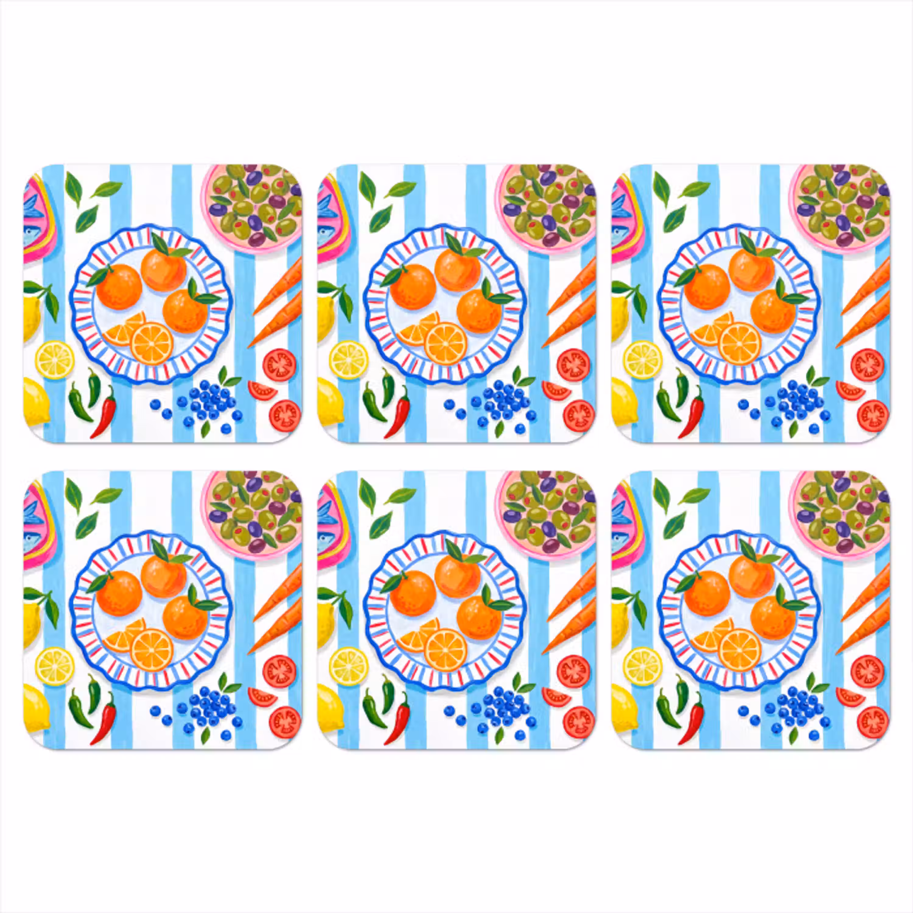 Eten - Vers - Illustratie onderzetter kurk middel -3d