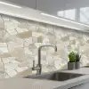 Mozaïek - Stenen - Beige keuken achterwand 2 middel 871 -3d_schuin