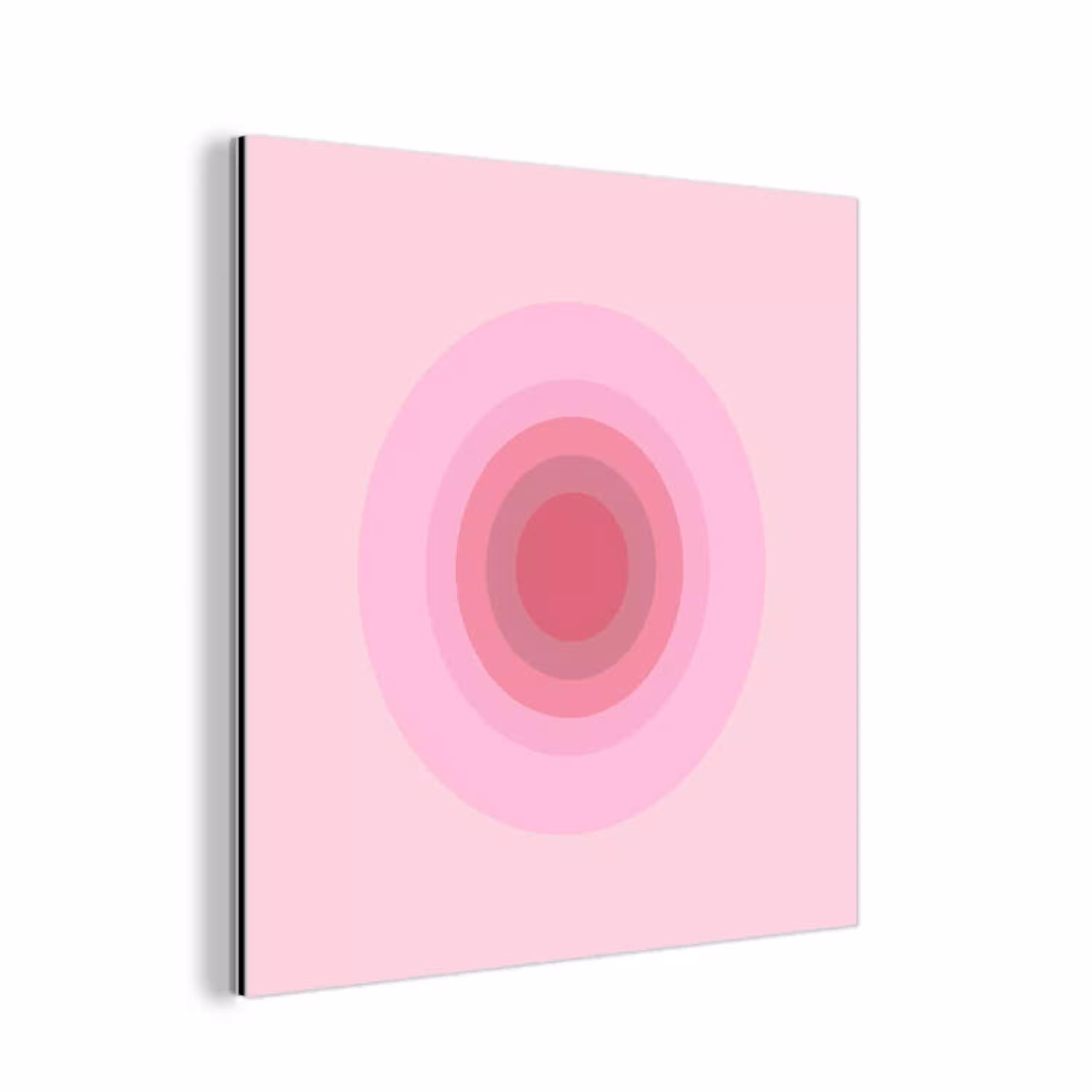 Patroon - Cirkels - Abstract - Roze - Modern aluminium wit klein -3d