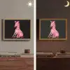 Zebra - Roze - Gestreept Light Box met batterij (Wandlamp) middel -sfeer3