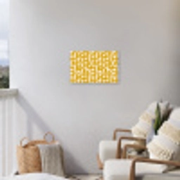 Geel - Beige - Patroon Tuinposter op houten frame 2 cm dik klein 845 -sfeer1