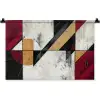 Modern - Abstract - Geometrisch - Rood - Industrieel Wandkleed katoen klein -zz3d