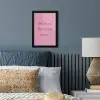 Eat me out don't stress me out - Roze - Handgeschreven fotolijst zwart zonder passe partout klein -sfeer3