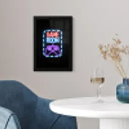 Neon - Quotes - Game room - Controller - Zwart fotolijst zwart zonder passe partout klein -sfeer4