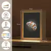 Croissant - Bloemenpatroon - Delftsblauw Light Box met kabel (Tafellamp) klein -USP_FR