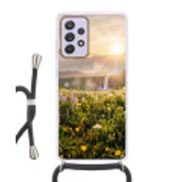 Vlinders - Waterval - Bloemenveld Hoesje Samsung Galaxy A52 5G met koord klein -3d