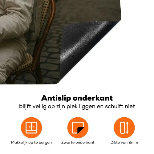 Café - Croissant - Koffie - Astronaut Inductie beschermer vinyl 3mm klein -zzzzzzz-td-onderkant