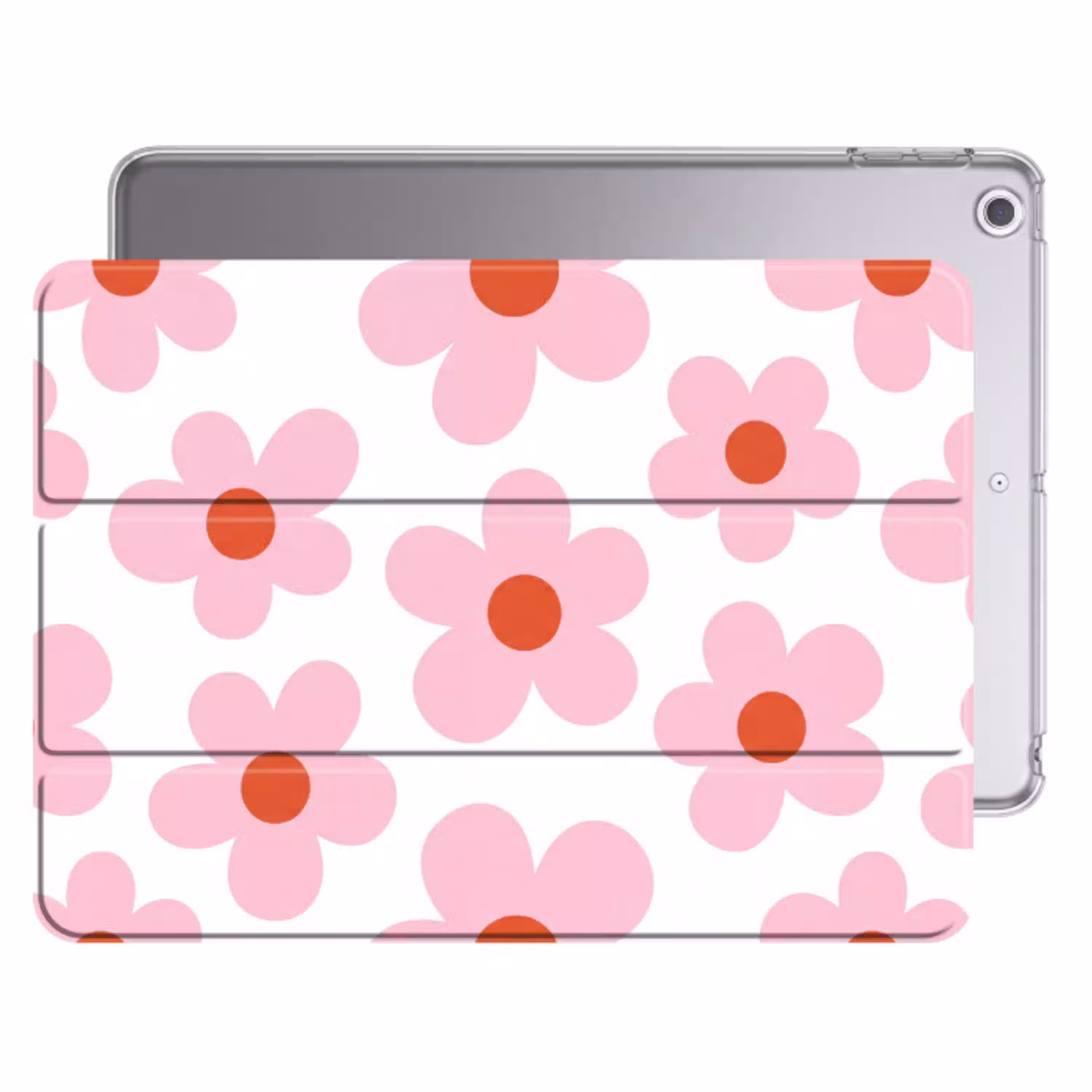 Bloemen - Patroon - Modern - Roze - Wit Apple iPad 2017 middel -threedimensional_3d_global