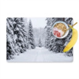 Bos - Winter - Sneeuw - Pad - Natuur Placemat vinyl groot -zzzproduct_Kitchenyeah-website
