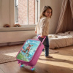Stadion - Voetballer - Bal - Elektrisch Kinderkoffer - Roze klein -sfeer1